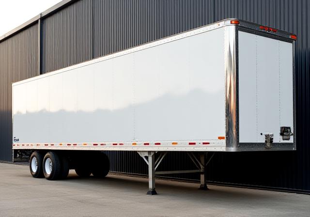 Exterior of a clean 53-foot dry van trailer with 3 Musketeer's branding