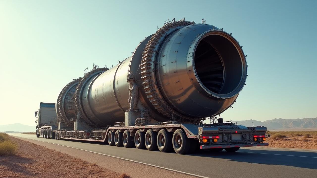 90-ton generator on heavy haul trailer